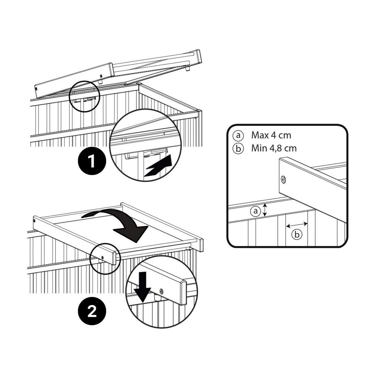 AT4 Plan à langer amovible avec matelas pour lit bébé ESSENTIEL en bois