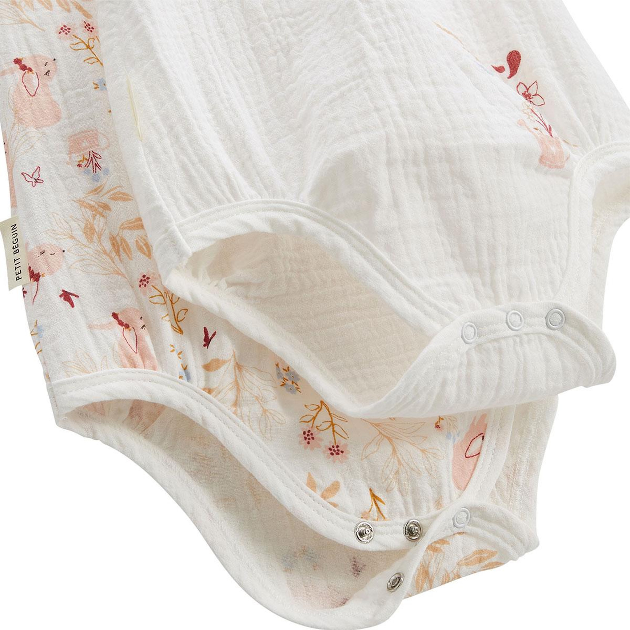Voir la diapositive 2 : Petit Béguin Lot de 2 barboteuses bloomer bébé en gaze de coton praline