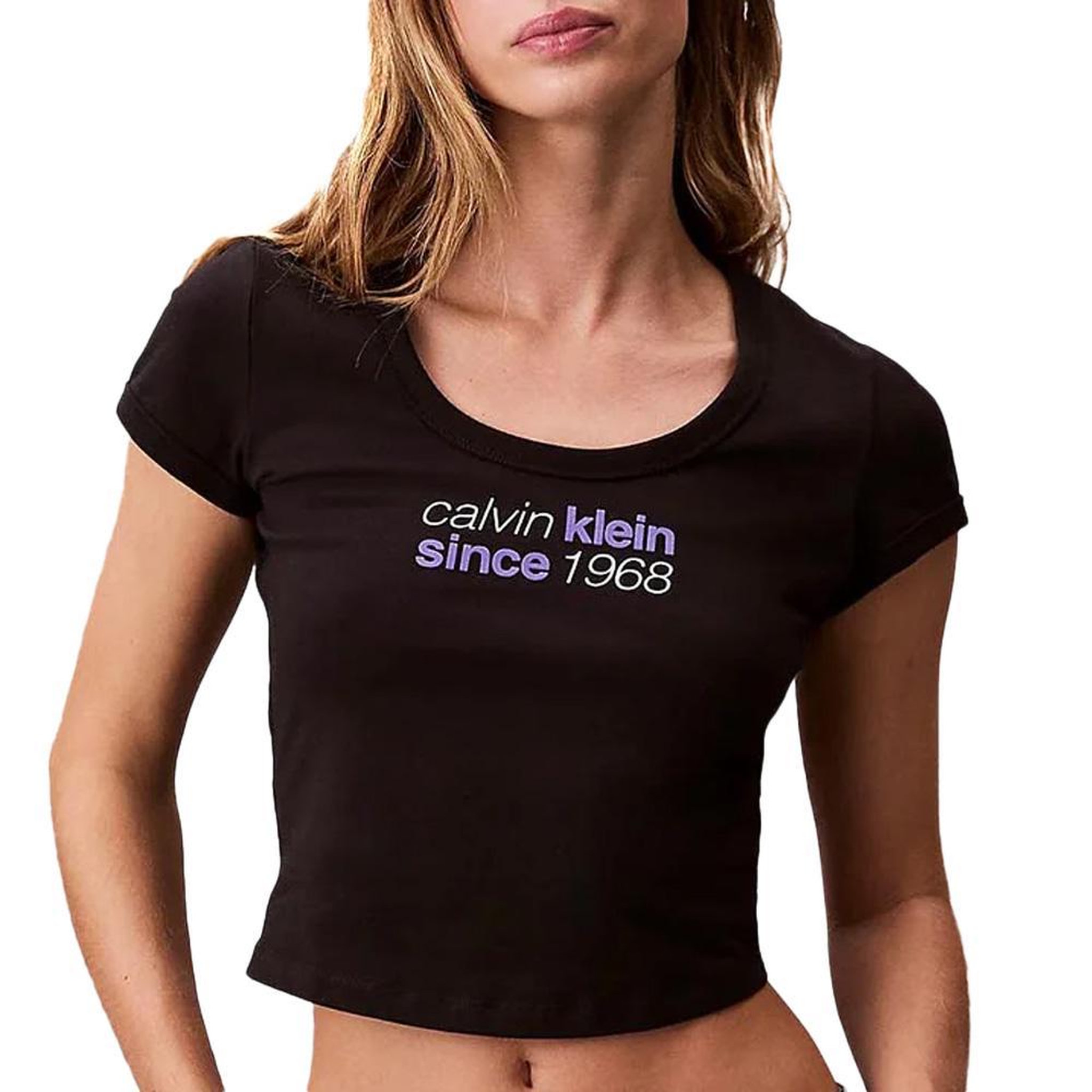 CALVIN KLEIN JEANS T-Shirt Noir Femme Calvin Klein Jean Baby. Coloris disponibles : Noir