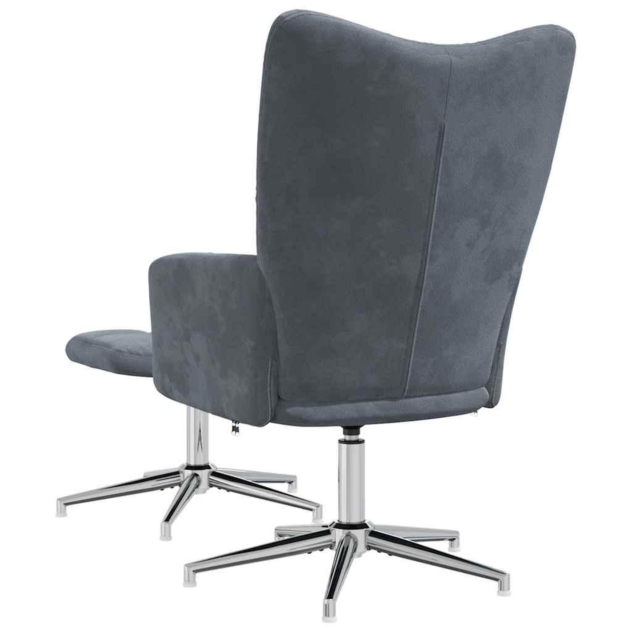 Voir la diapositive 5 : VIDAXL Chaise de relaxation avec tabouret Gris fonce Velours