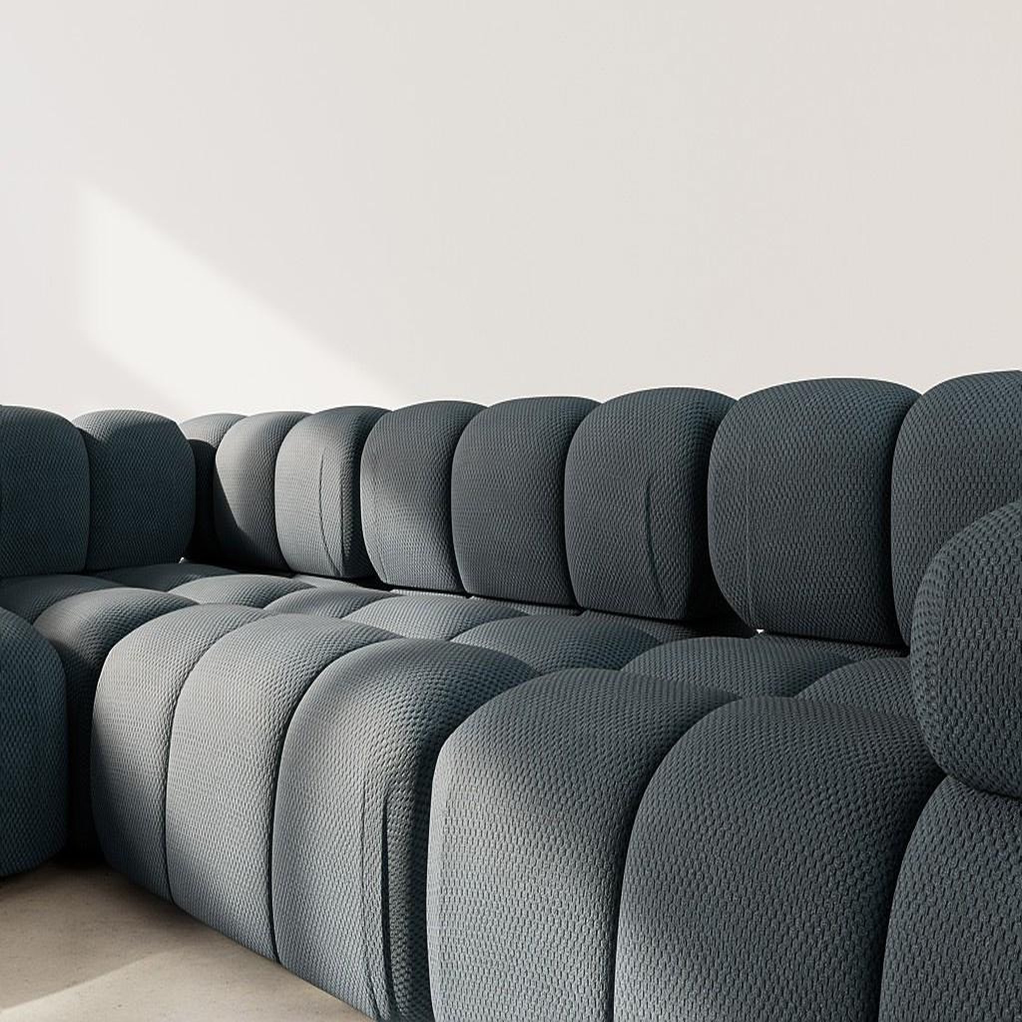Voir la diapositive 4 : LISA DESIGN Ruby - canapé modulable d'angle gauche 5 places en velours texturé