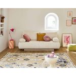 BEST MOBILIER Cristal - canapé 3 places - convertible avec coffre - en fausse fourrure côtelée. Coloris disponibles : Gris, Vert, Beige, Marron, Orange, Bleu