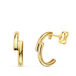 L'ATELIER D'AZUR Boucles d'Oreilles Demi Créoles - Or 18 Carats 750 Jaune