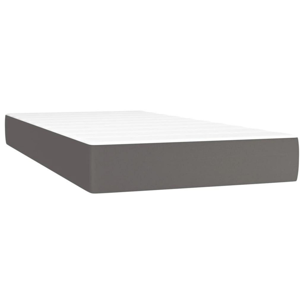 VIDAXL Sommier a lattes de lit avec matelas Gris 200x200 cm Similicuir