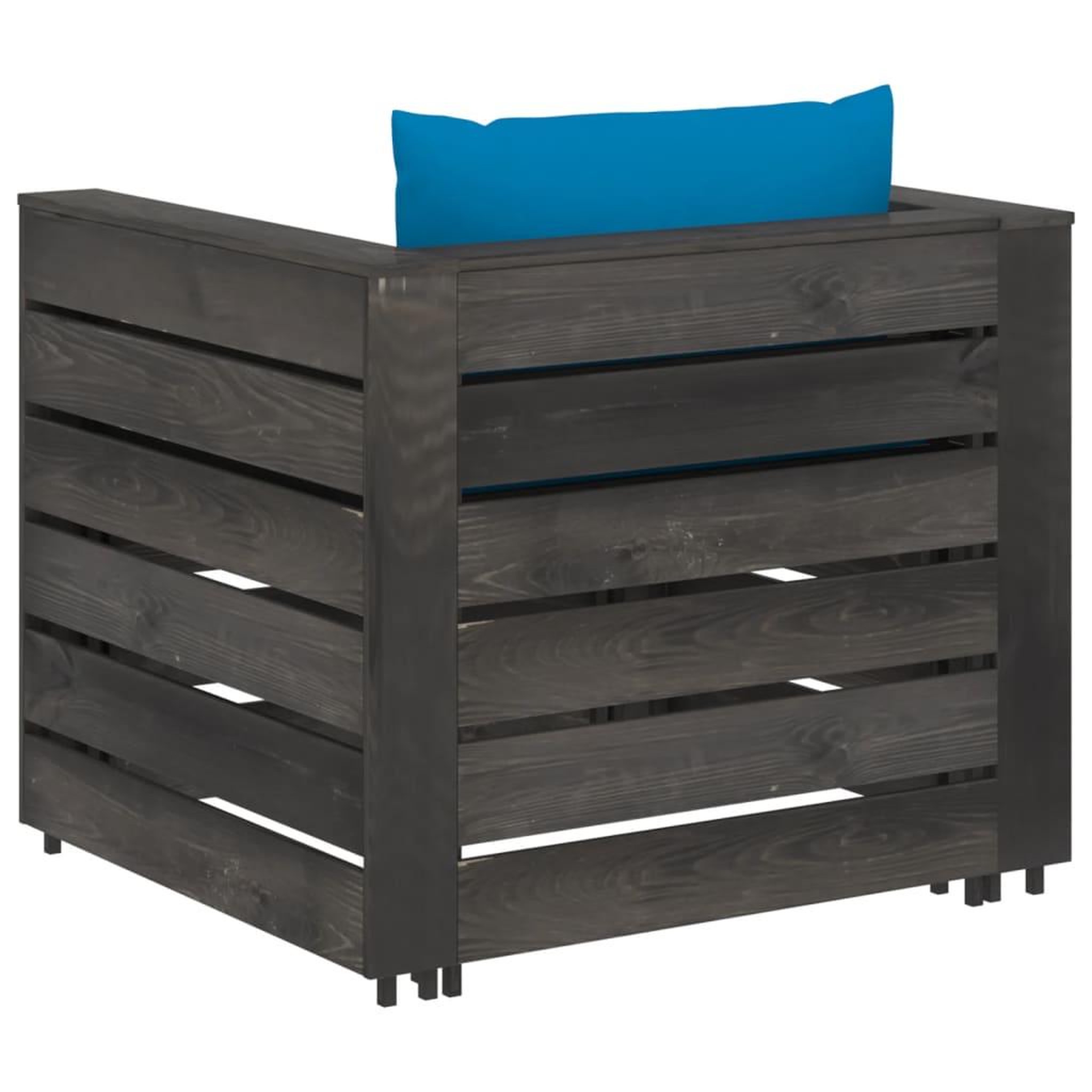 Voir la diapositive 3 : VIDAXL Salon de jardin 2 pcs avec coussins Bois impregne de gris