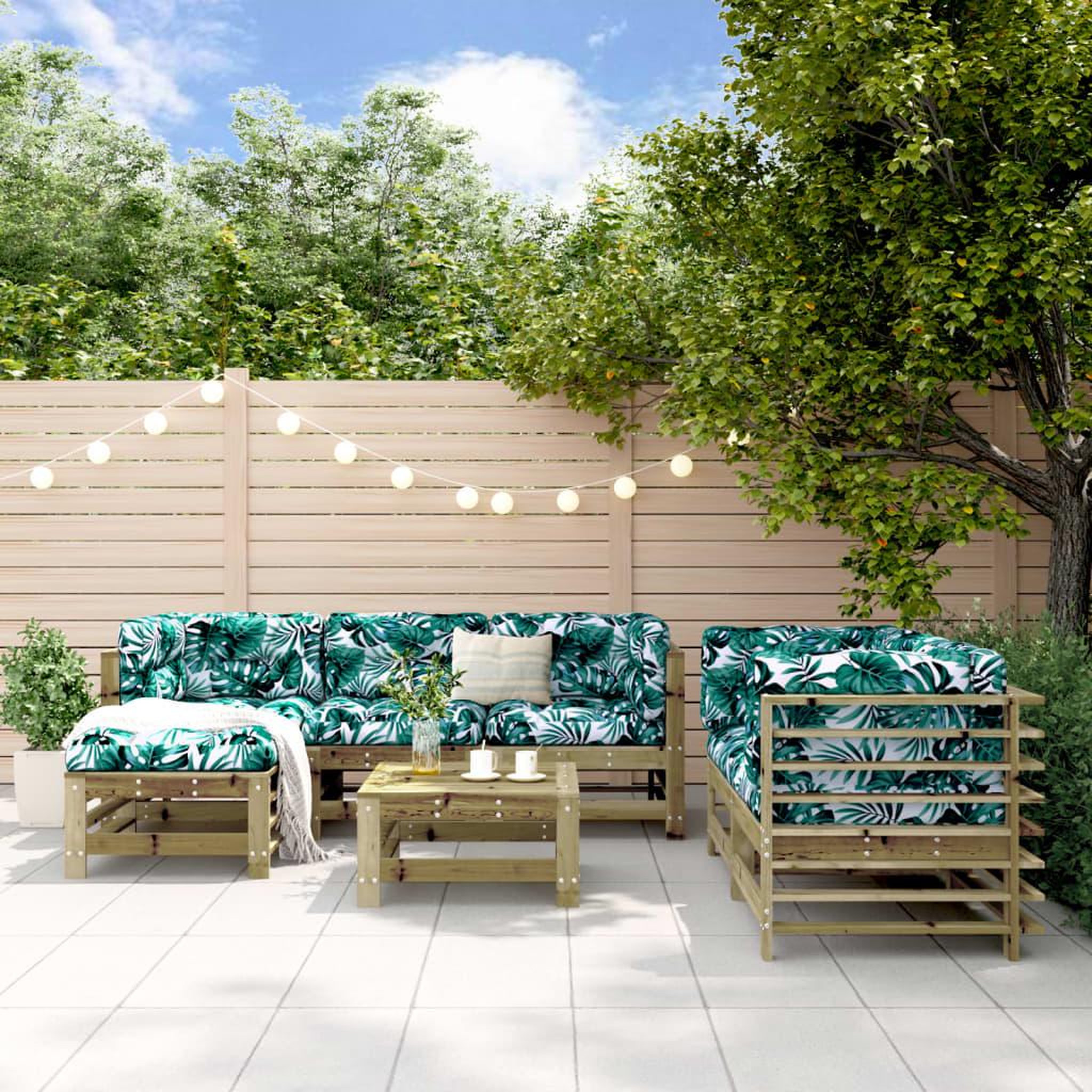 VIDAXL Salon de jardin 7 pcs bois de pin impregne