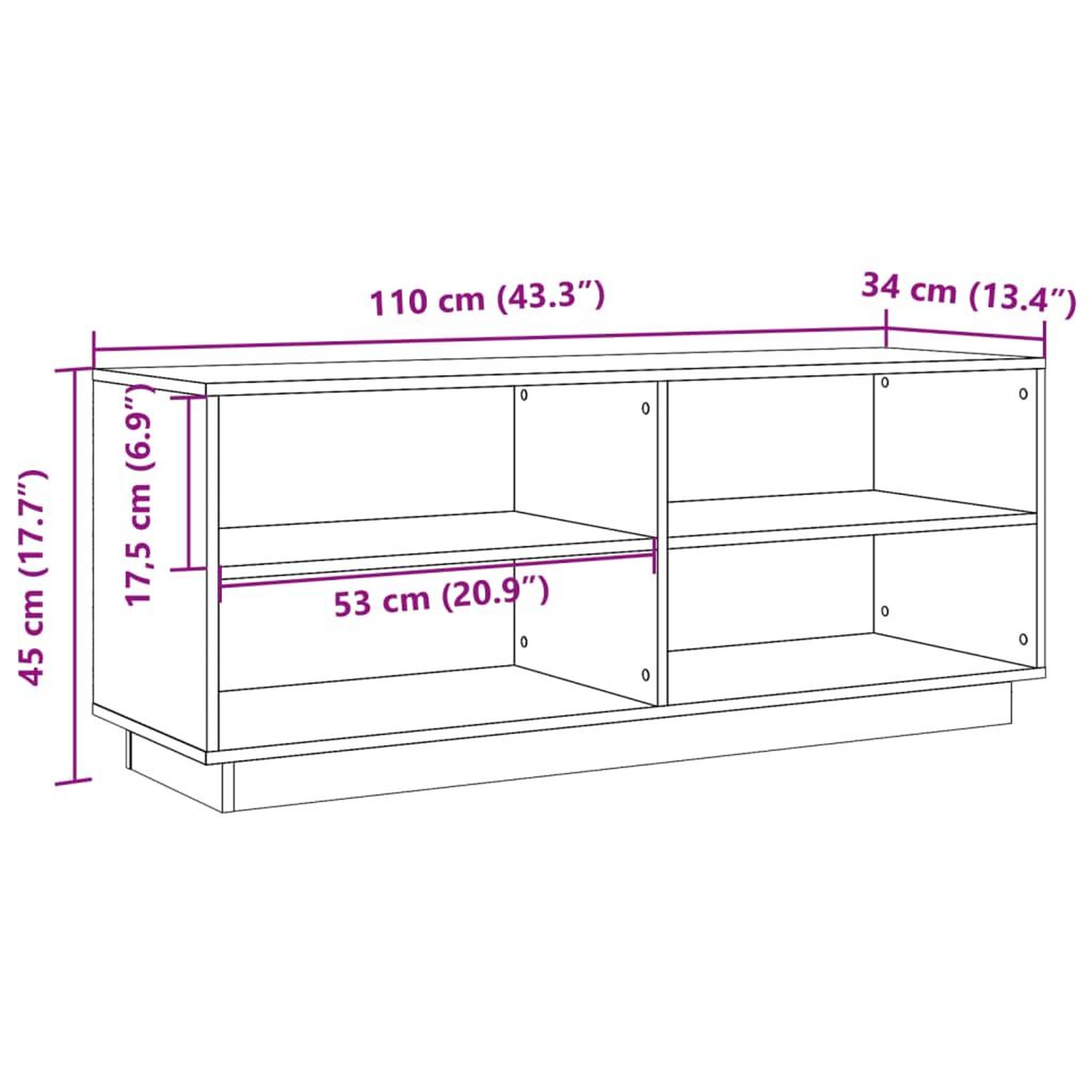 Voir la diapositive 6 : VIDAXL Armoire a chaussures cire marron 110x34x45 cm bois pin massif