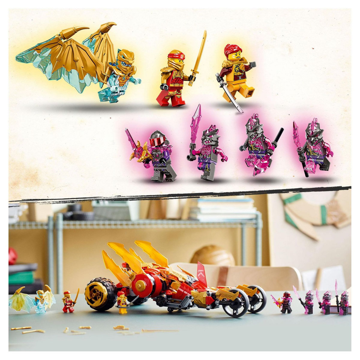 LEGO NINJAGO 71773 Le Tout-Terrain Dragon d&rsquo;Or de Kai, Jouet de Voiture pour Enfants