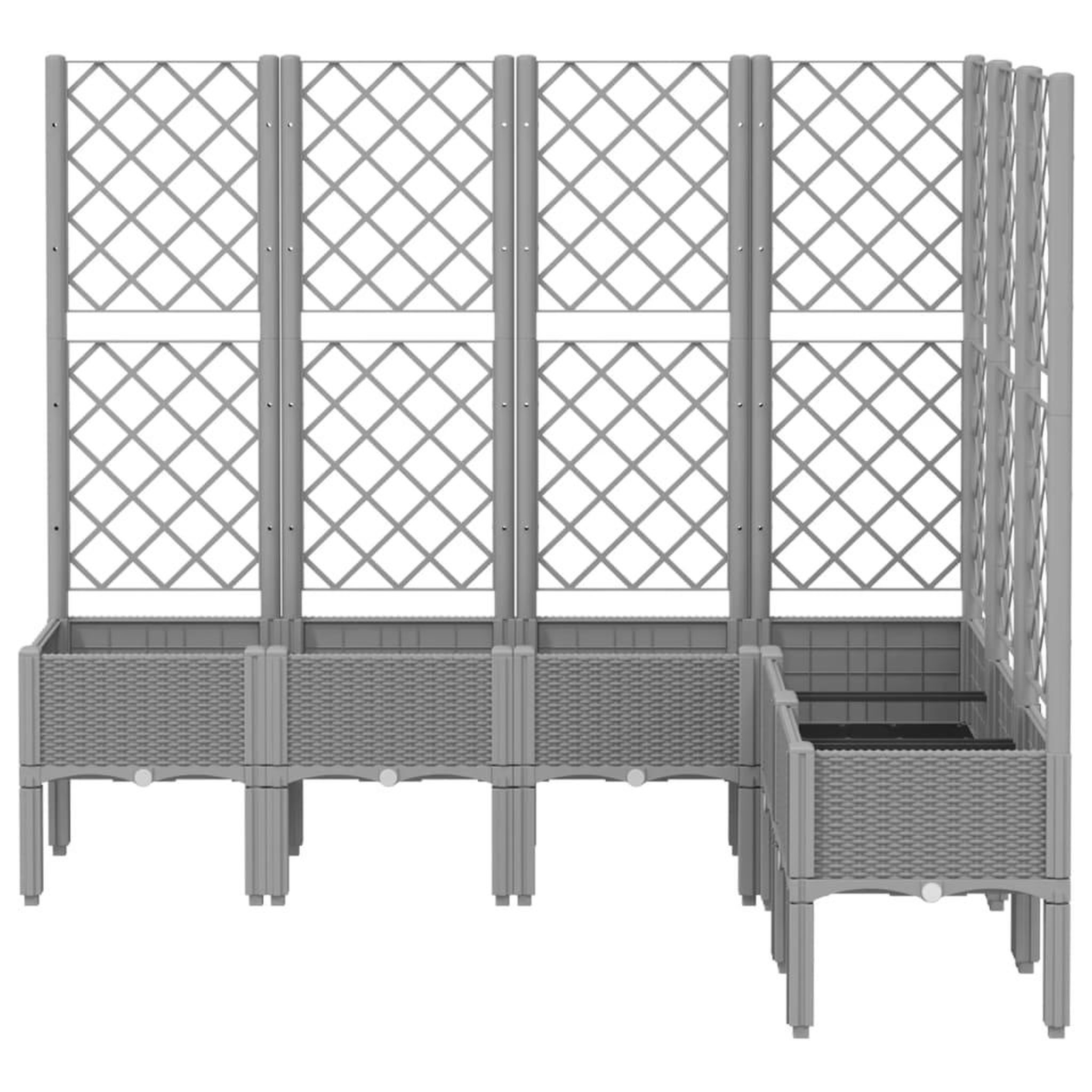 Voir la diapositive 3 : VIDAXL Jardiniere avec treillis gris clair 160x120x142 cm PP