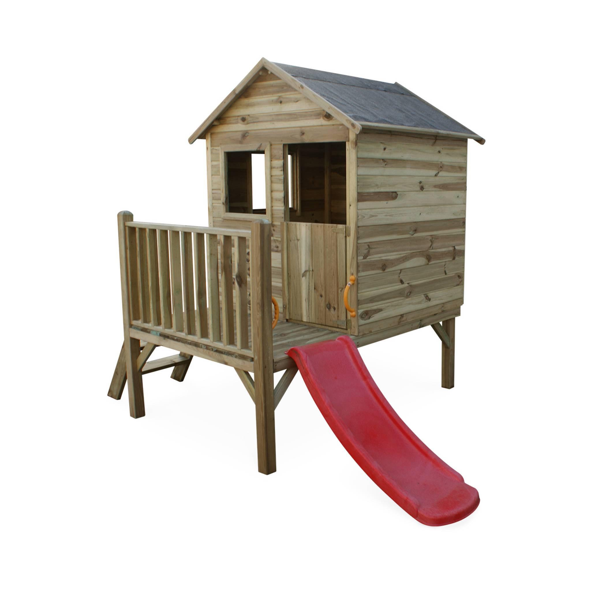 Voir la diapositive 1 : SWEEEK Maisonnette en bois 2m² - Magnolia - cabane pour enfant en pin autoclave