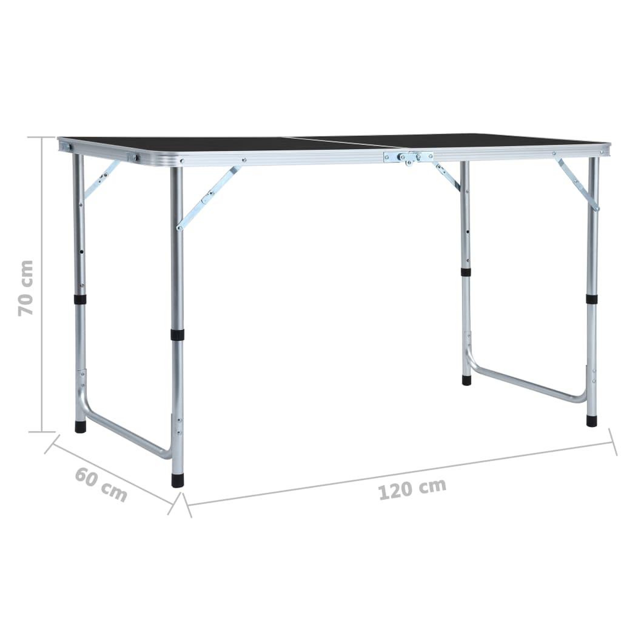 Voir la diapositive 6 : VIDAXL Table pliable de camping Gris Aluminium 120x60 cm