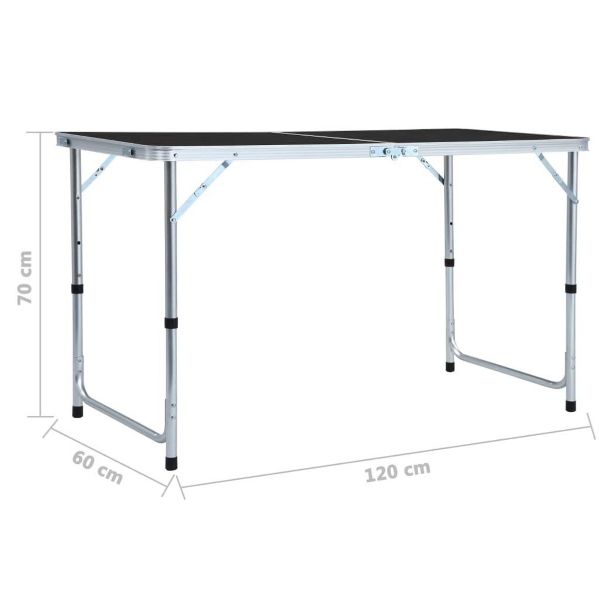 VIDAXL Table pliable de camping Gris Aluminium 120x60 cm