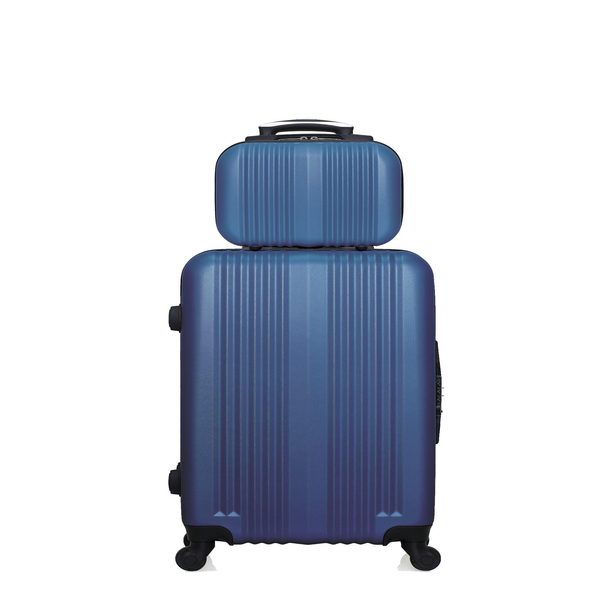 HERO HERO - Lot de 2 - Valise weekend et vanity LIPARI. Coloris disponibles : Noir, Beige, Bleu, Gris