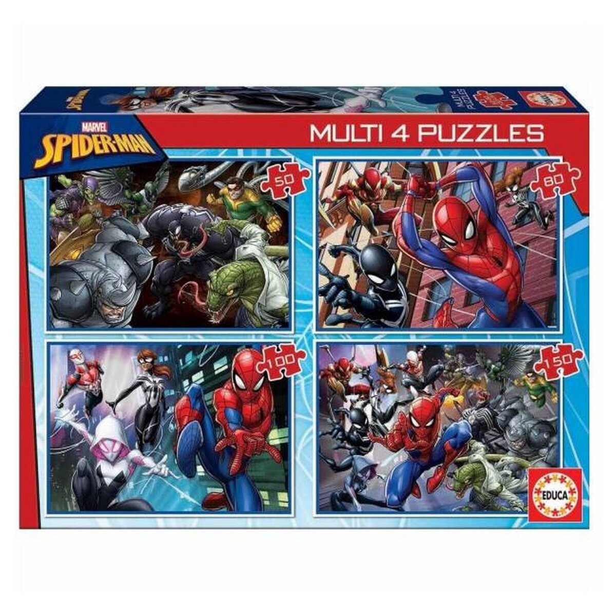 EDUCA Multi 4 Puzzles Spider-Man pas cher 