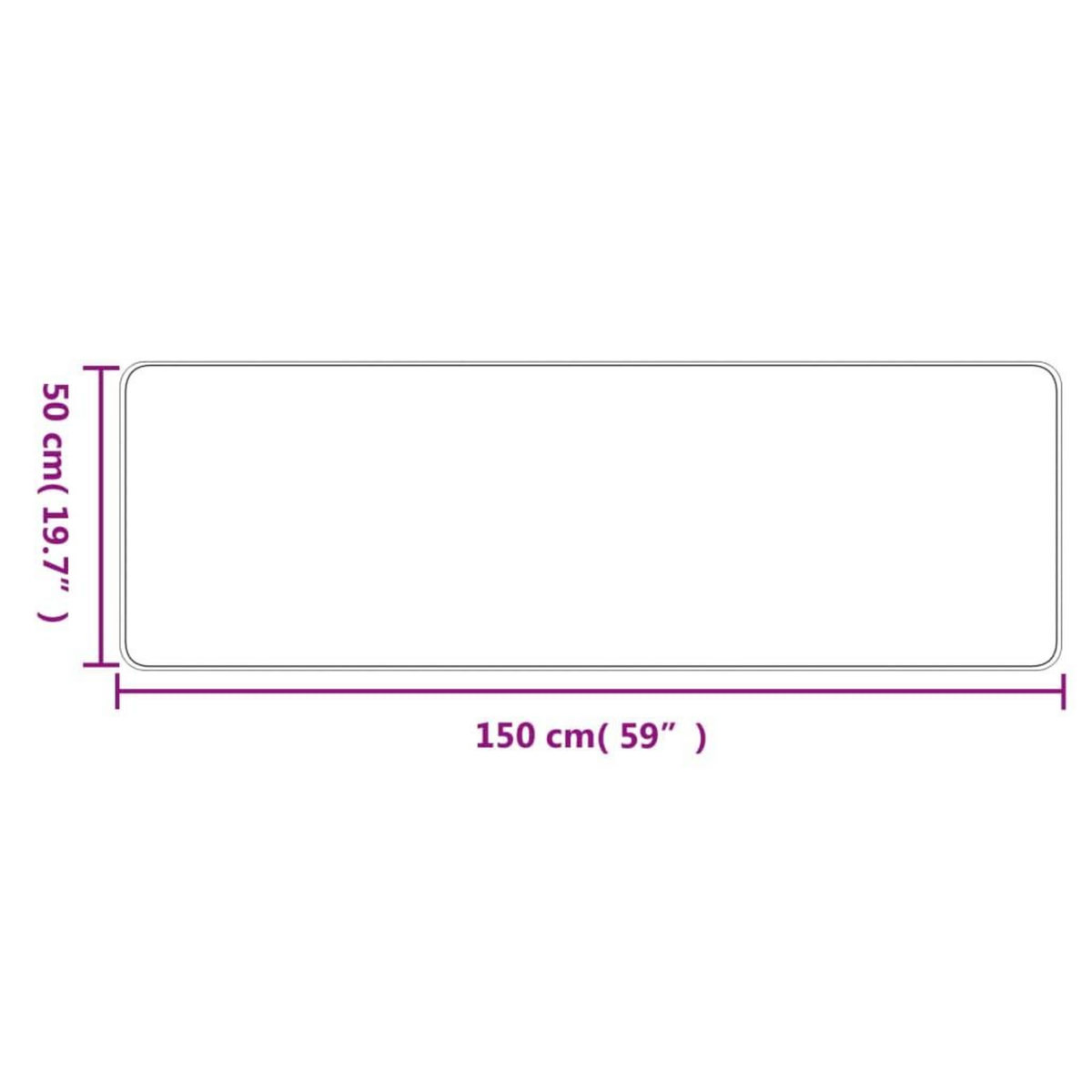 VIDAXL Tapis de couloir aspect sisal argente 50x150 cm