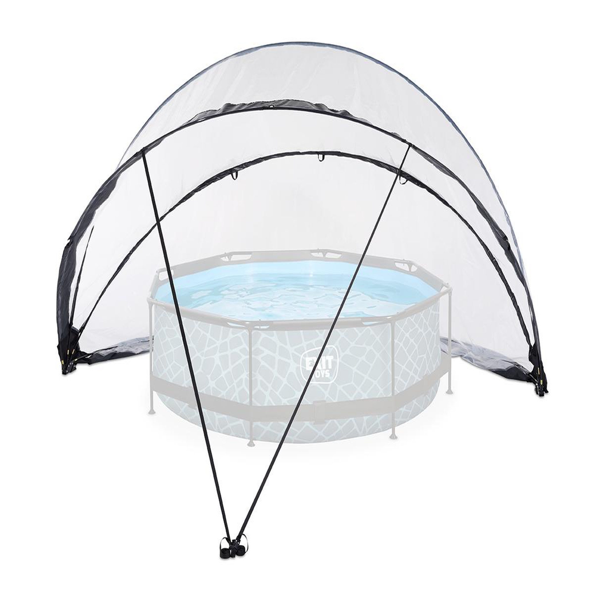 Voir la diapositive 6 : EXIT TOYS Dôme de piscine Ø 4,60 m avec fixation au sol - Exit Toys