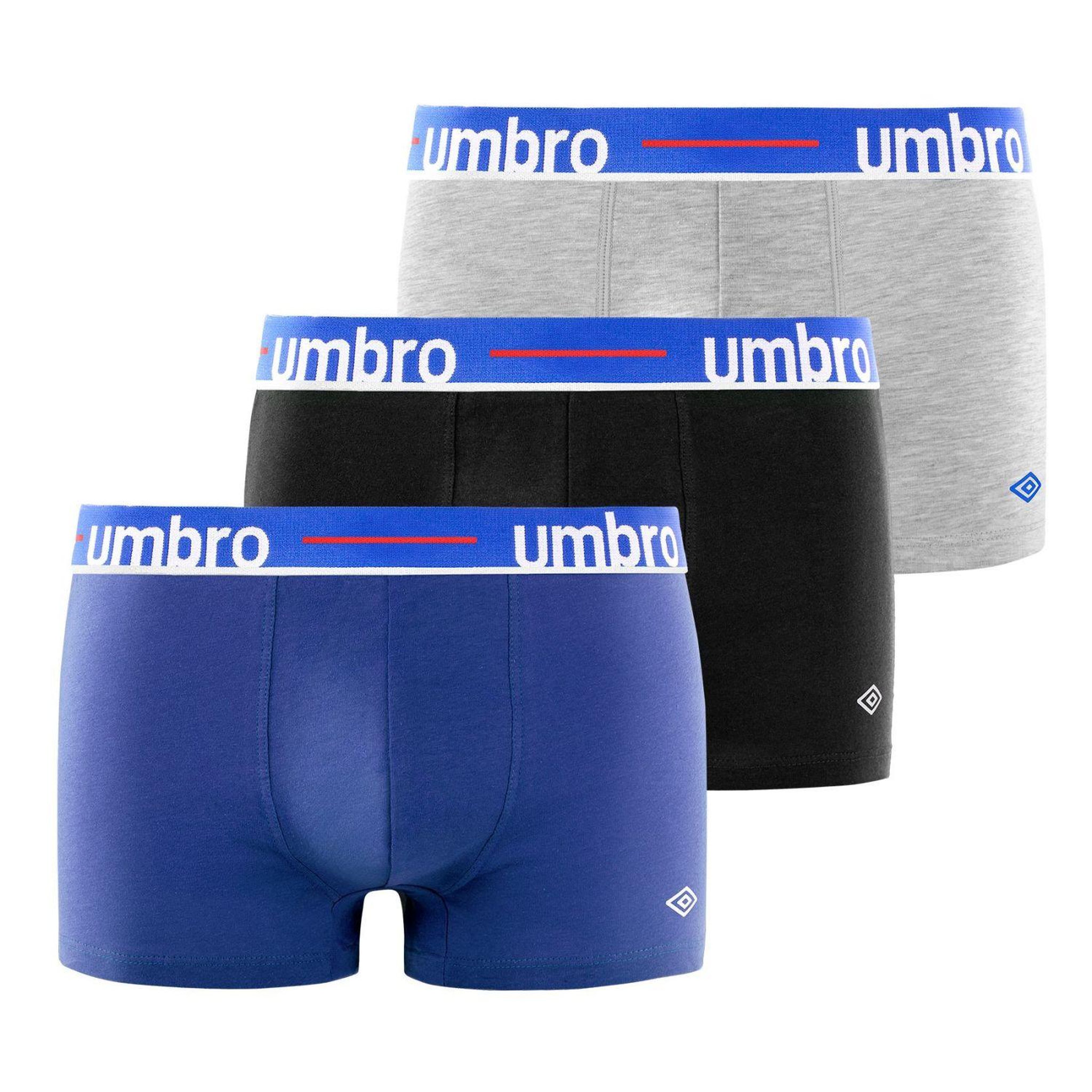 Voir la diapositive 1 : UMBRO Lot de 3 Boxers coton homme Line Class
