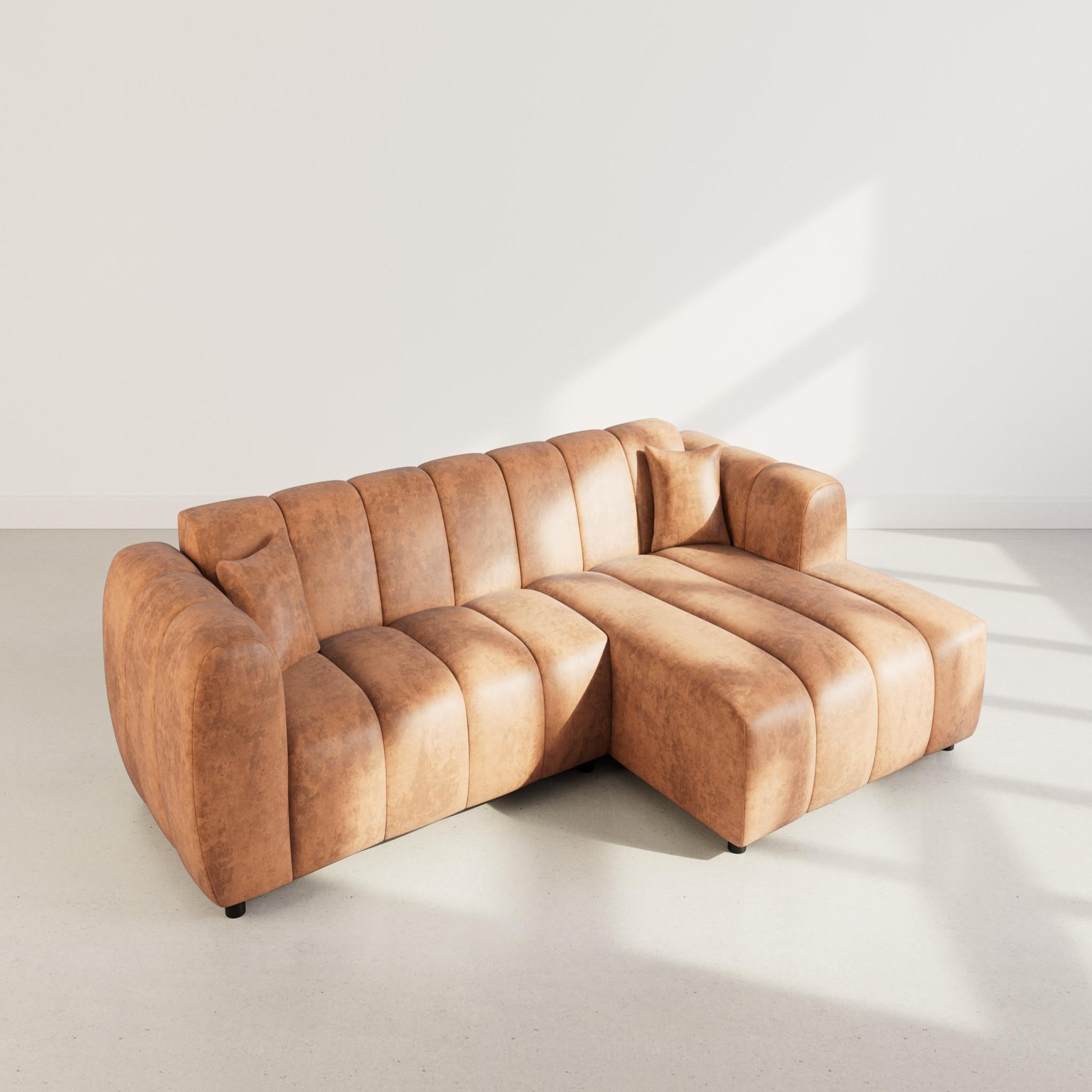 Voir la diapositive 3 : LISA DESIGN Curtis - canapé d'angle droit 4 places en simili