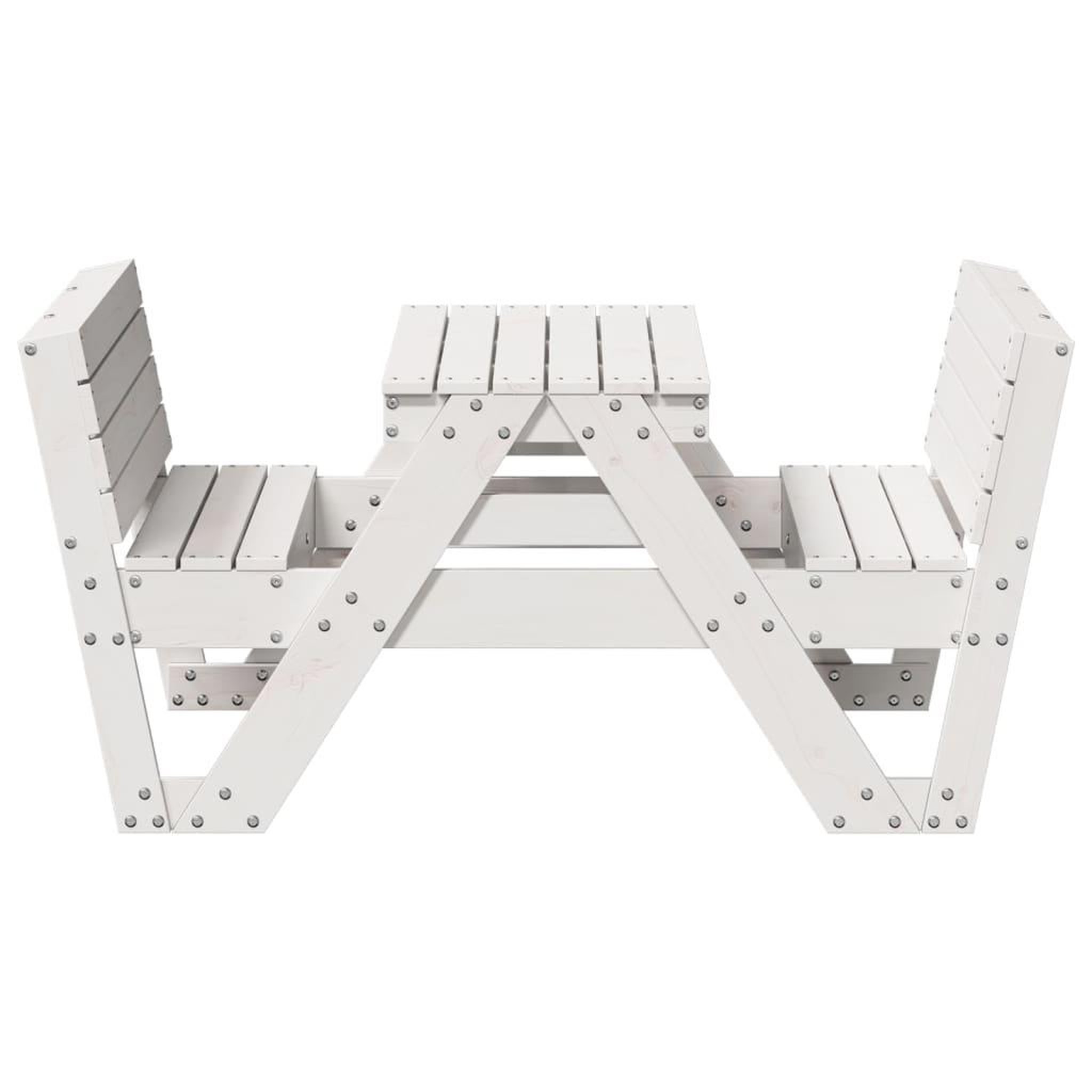 Voir la diapositive 5 : VIDAXL Table de pique-nique pour enfants blanc bois massif de pin