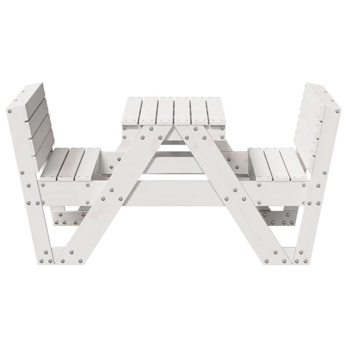 VIDAXL Table de pique-nique pour enfants blanc bois massif de pin