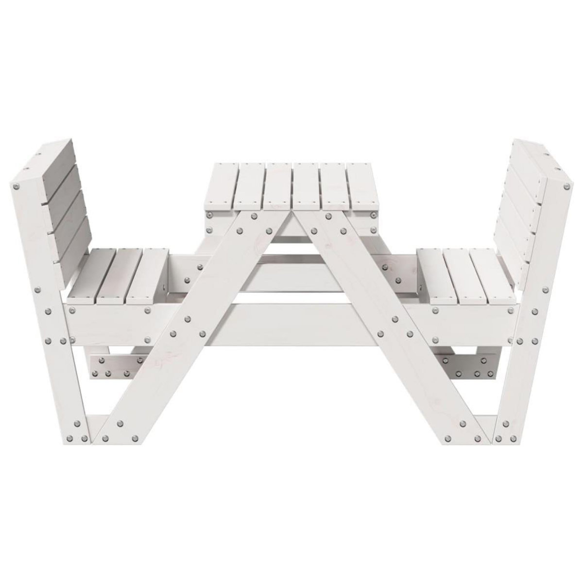 VIDAXL Table de pique-nique pour enfants blanc bois massif de pin