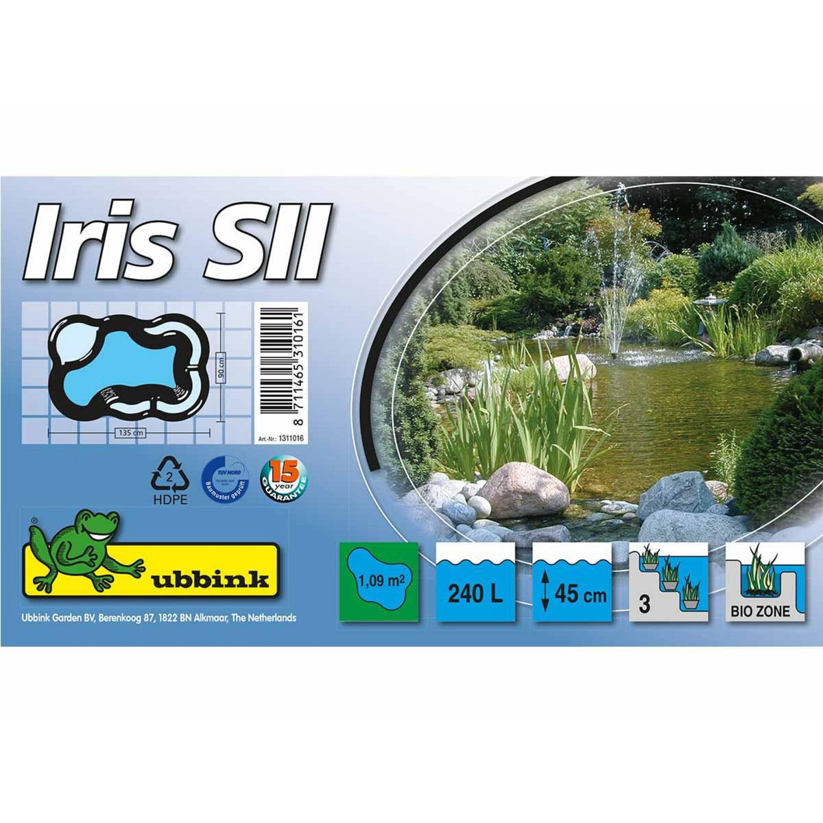 Ubbink Bassin préformé Iris SII - 1,09 m² - 240 L