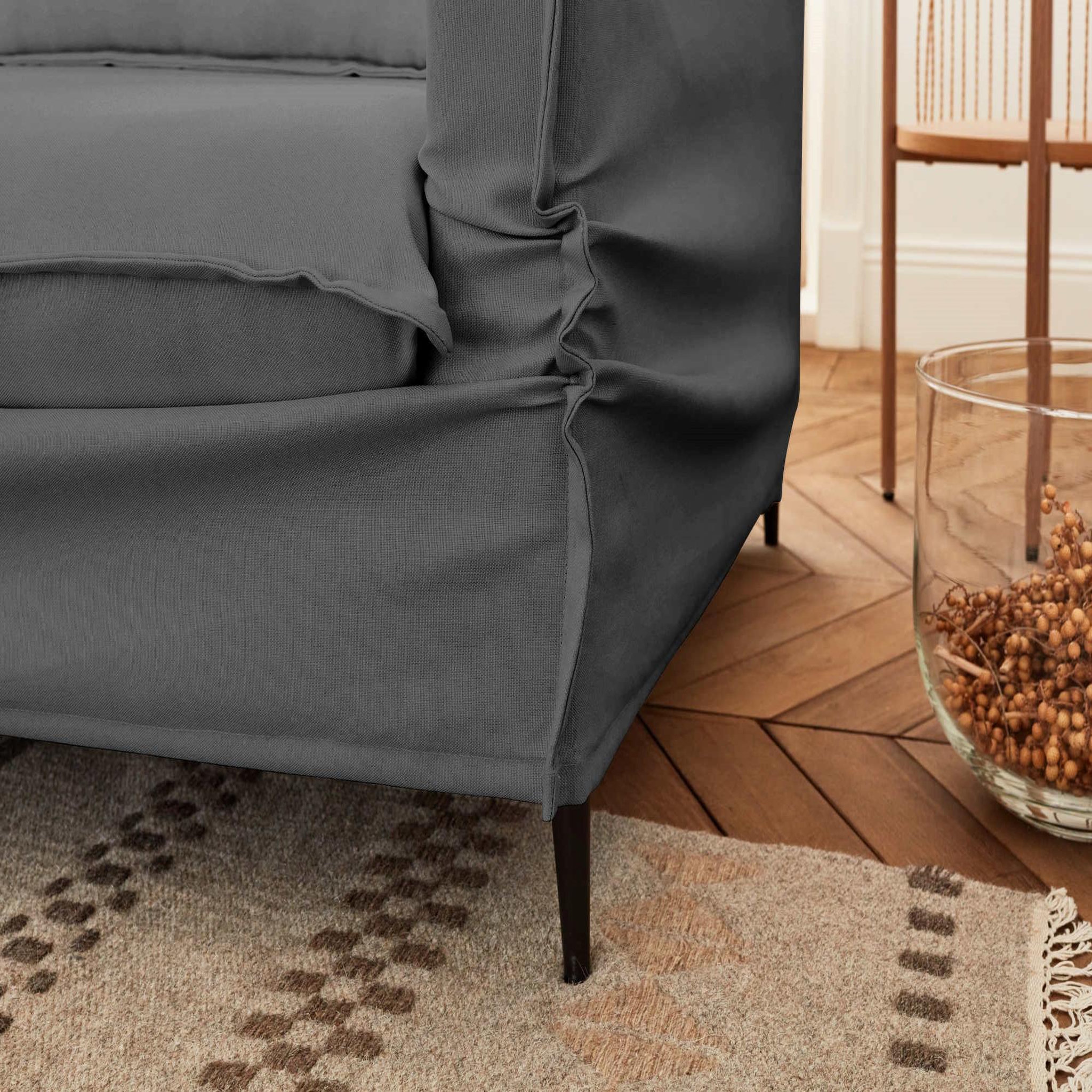 Voir la diapositive 4 : LISA DESIGN Adriann - canapé d'angle gauche fixe - 4 places - en tissu déhoussable