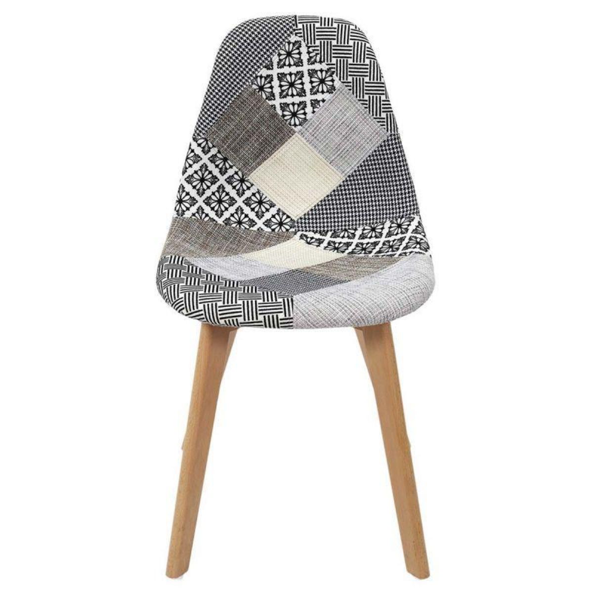 Paris Prix Lot de 4 Chaises Design  Patchwork  86cm Gris