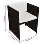 Voir la diapositive 6 : VIDAXL Ensemble de bistro 3 pcs avec coussins resine tressee marron