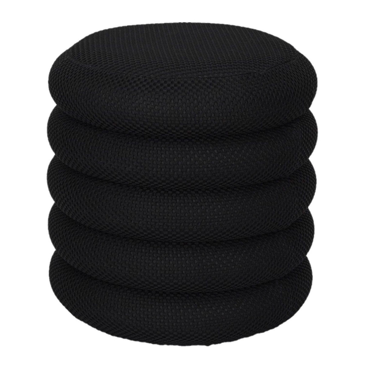 The Home Deco Factory Pouf de rangement maille nid d'abeille ATOME - Noir