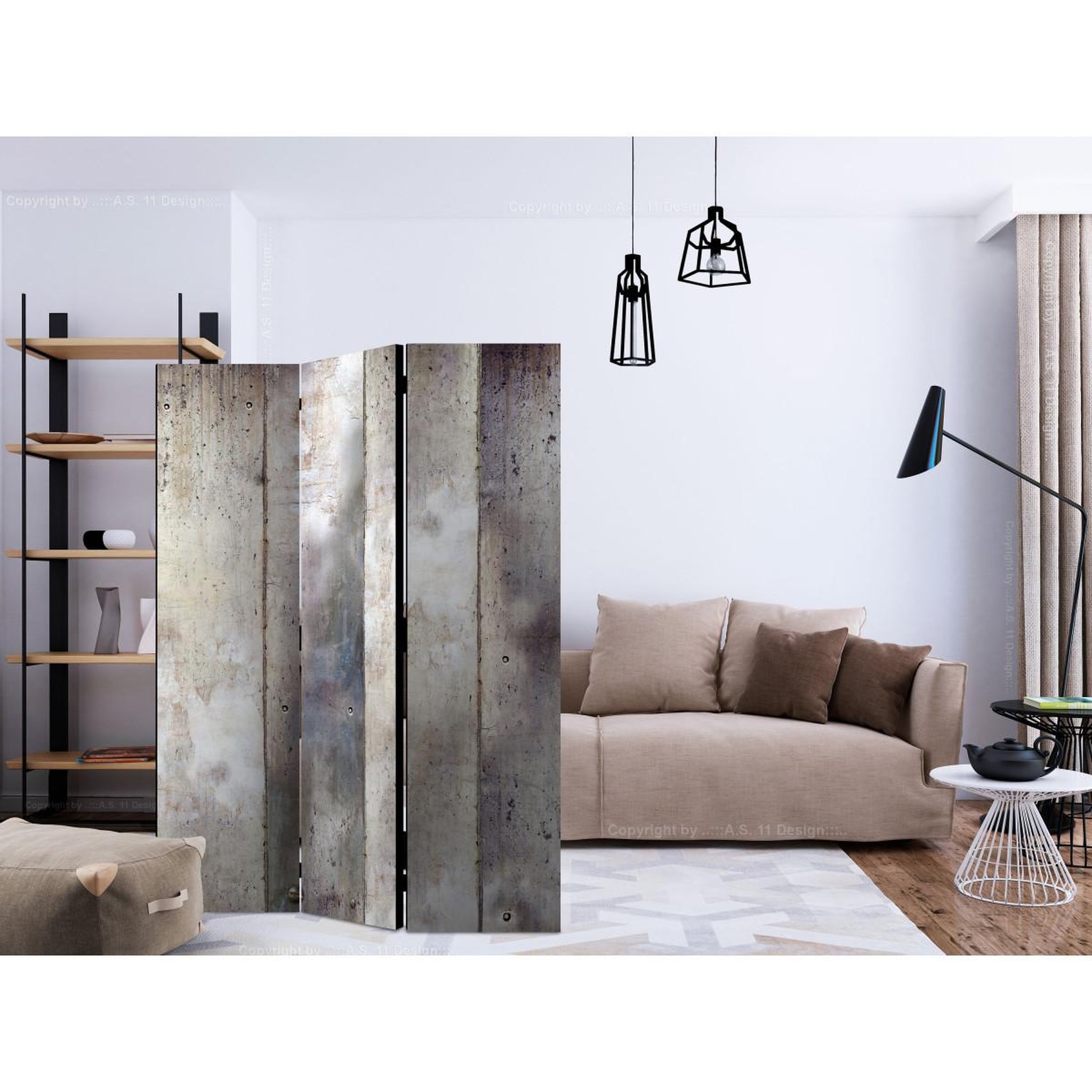 Voir la diapositive 2 : Paris Prix Paravent 3 volets  shades of gray  135x172cm