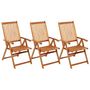 Voir la diapositive 2 : VIDAXL Chaises pliables de jardin lot de 3 avec coussins Bois d'acacia