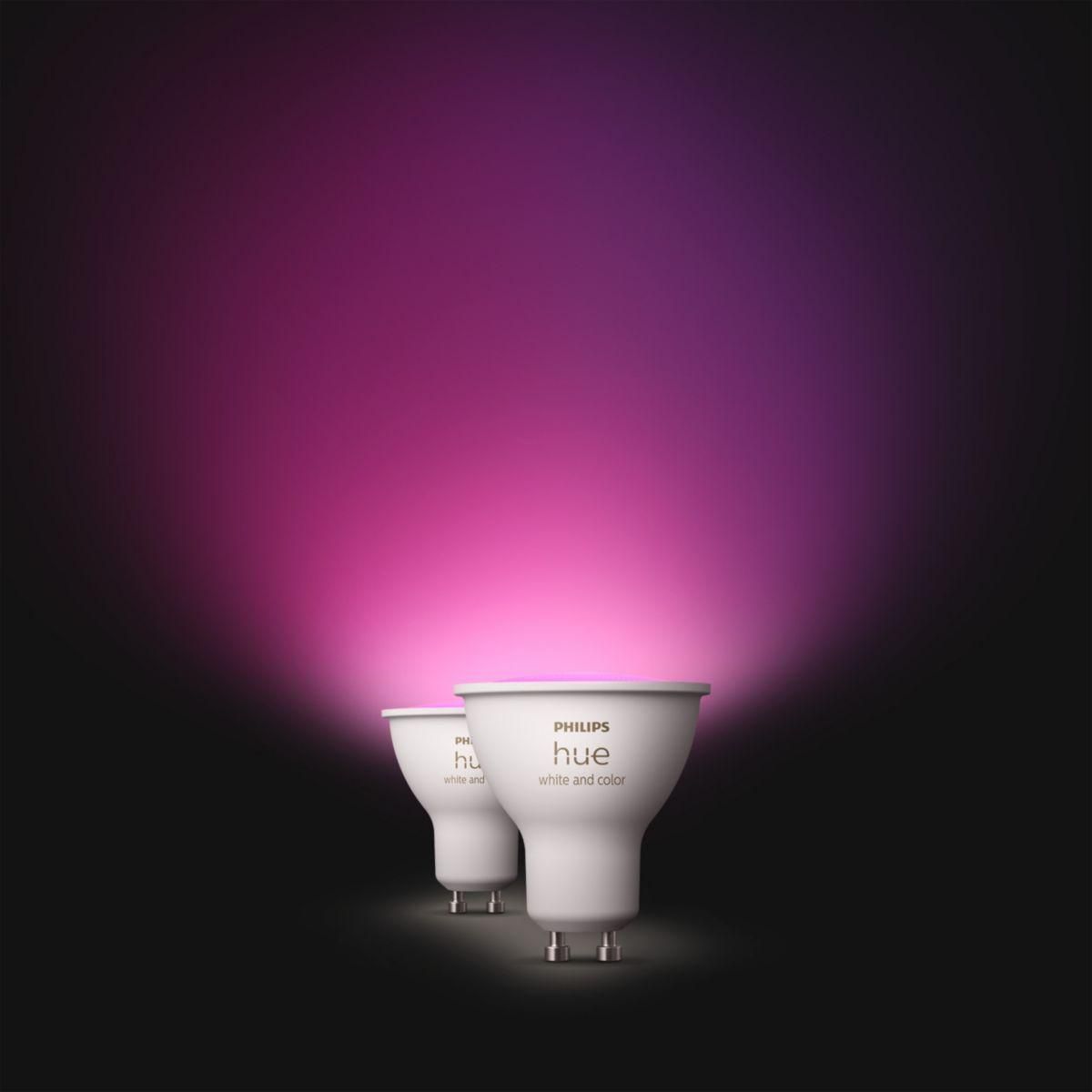 Philips Ampoule LED connectée Hue White & Colors GU10 x2