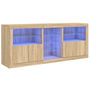 Voir la diapositive 2 : VIDAXL Buffet avec lumieres LED chene sonoma 162x37x67 cm