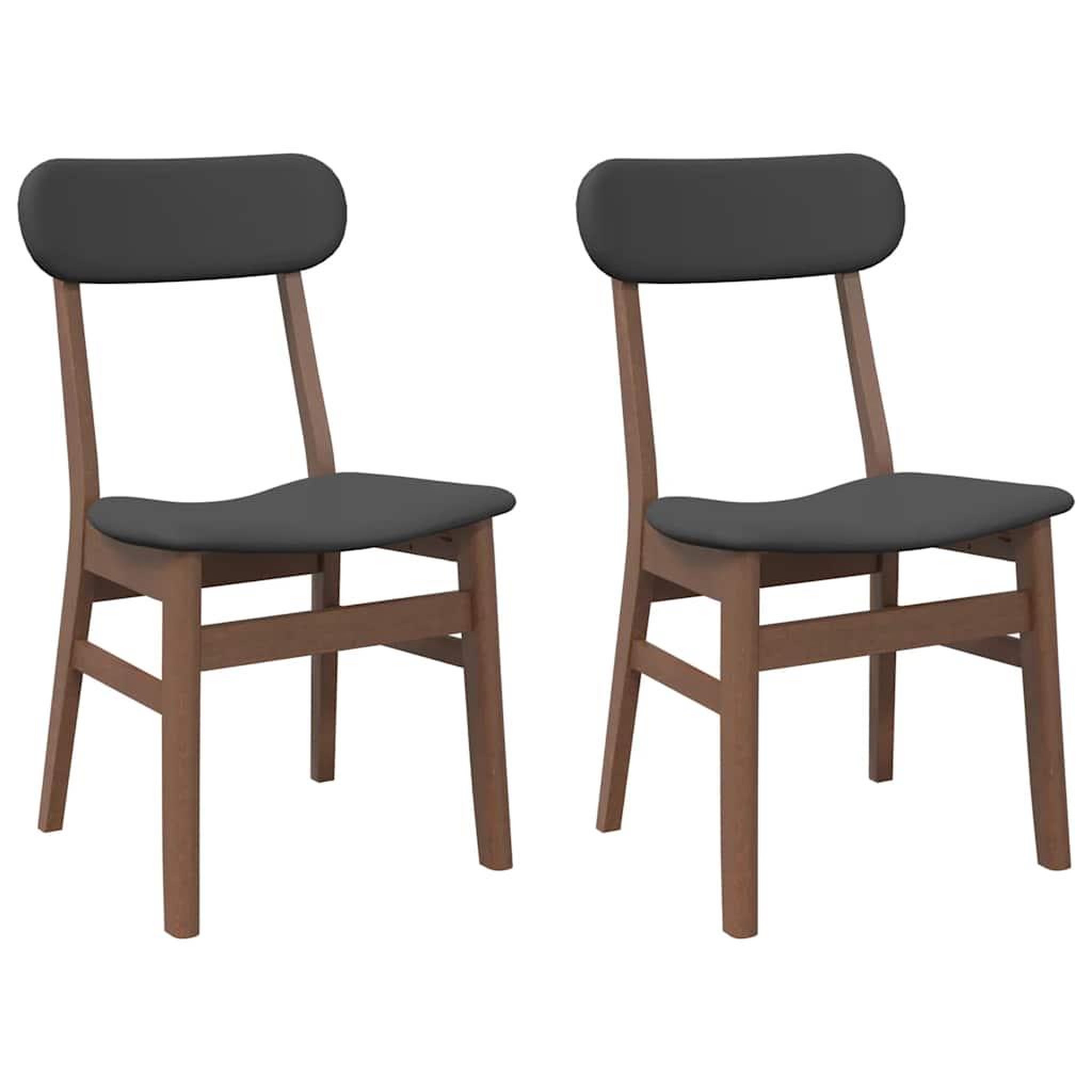 Voir la diapositive 2 : VIDAXL Chaises a manger coussins 2 pcs marron bois massif caoutchouc