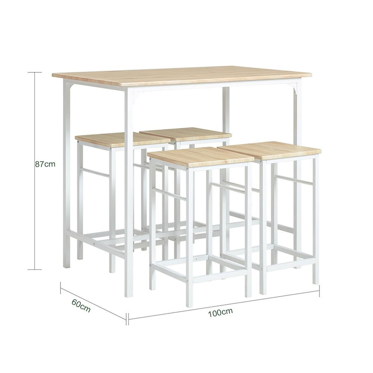 SOBUY SoBuy - Ensemble Table Et 4 Tabourets - Industriel - OGT11