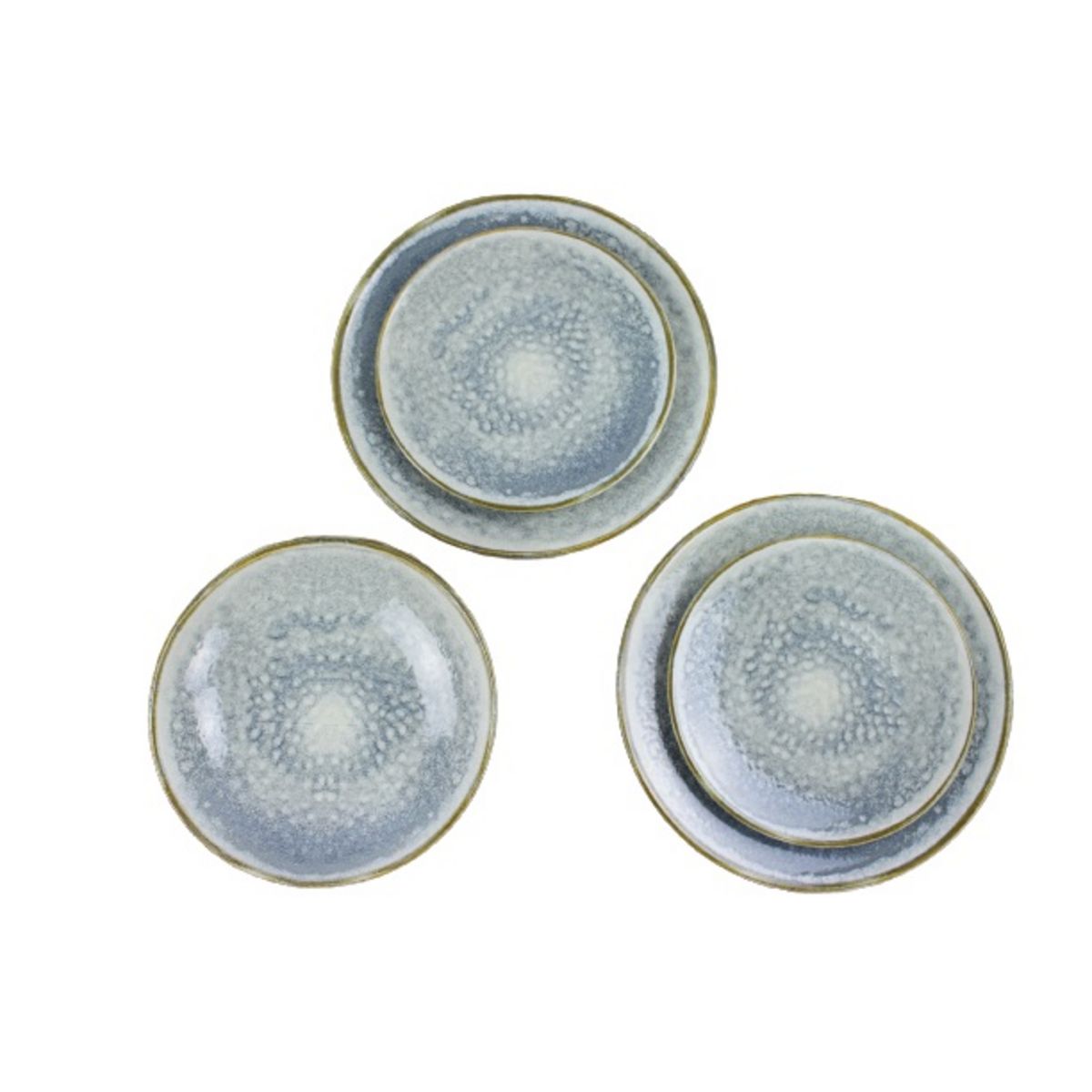 Service 18 pièces effet réactif gris bleu