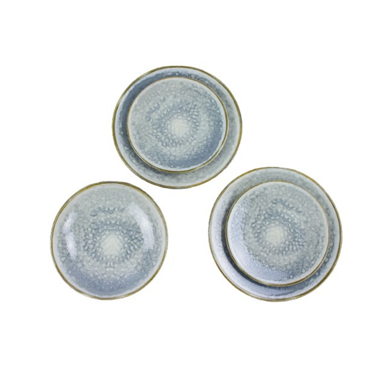 Service 18 pièces effet réactif gris bleu