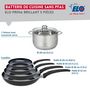 Voir la diapositive 2 : ELO Ensemble de 4 Poêles de cuisson 20, 24, 28 et 32 cm et 1 faitout 20 cm Elo Prima Brillant