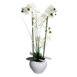 ATMOSPHERA Composition Florale & Vase  Orchidée  53cm Blanc