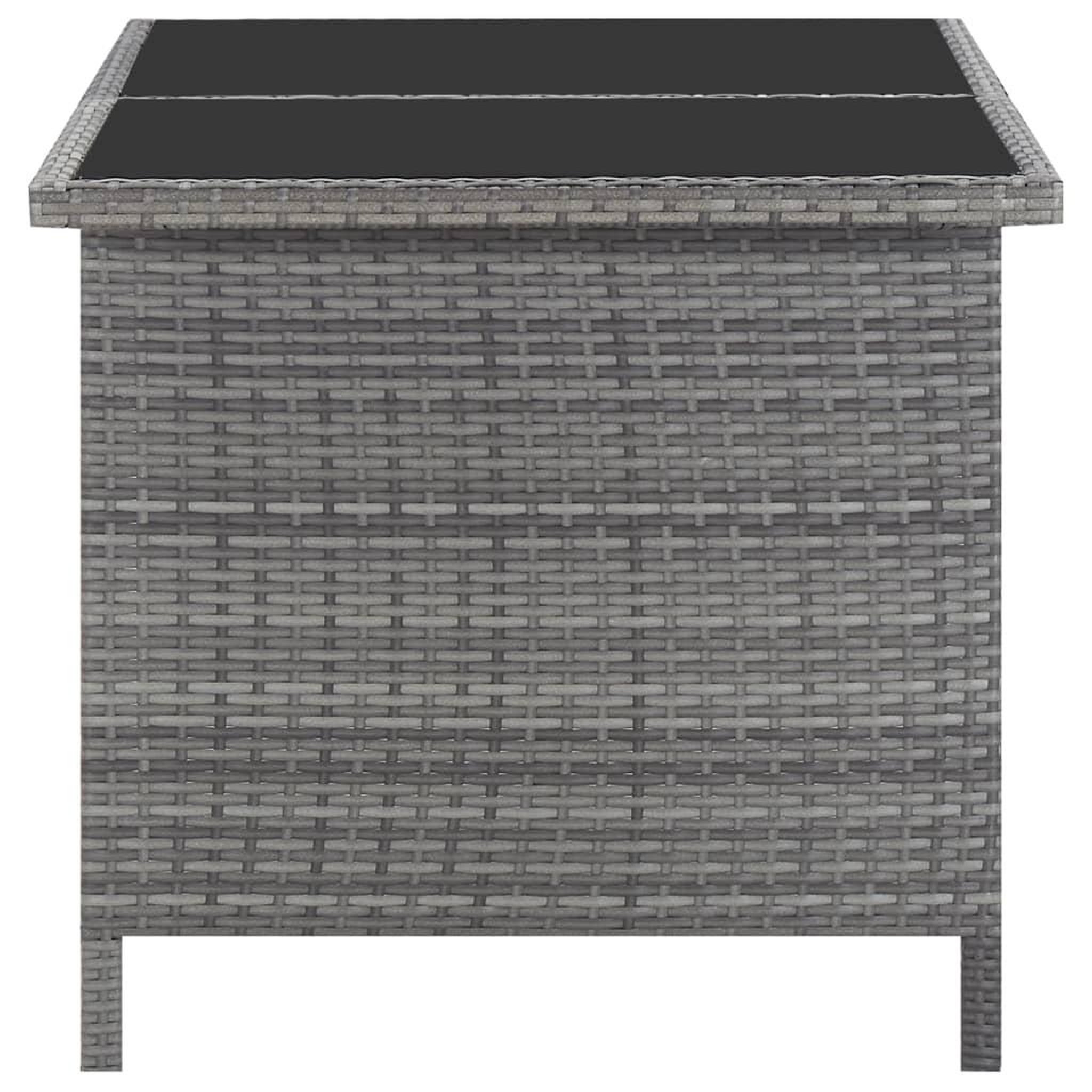 Voir la diapositive 4 : VIDAXL Ensemble a manger d'exterieur 5pcs coussins resine tressee gris