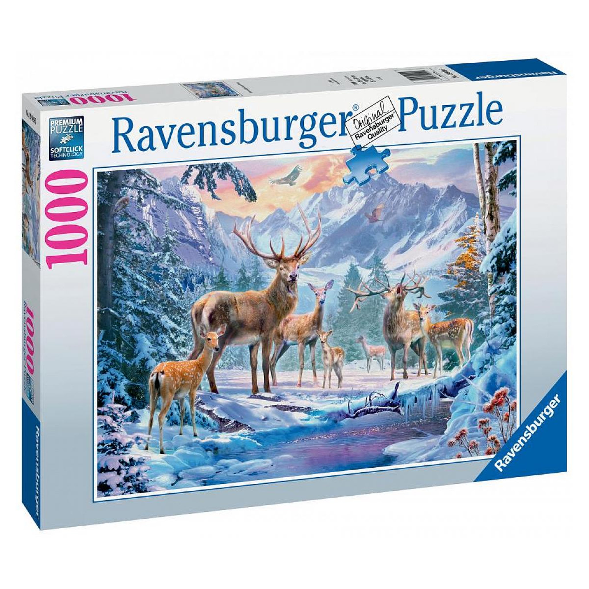RAVENSBURGER Puzzle 1000 p - chevreuils et cerfs en hiver