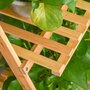 OUTSUNNY Étagère échelle à fleurs en bois de bambou - porte plante bois 3 étagères + barre support pour pots suspendus