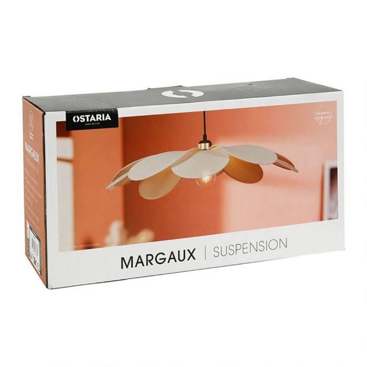 OSTARIA Suspension métal et lin Petite Margaux D60