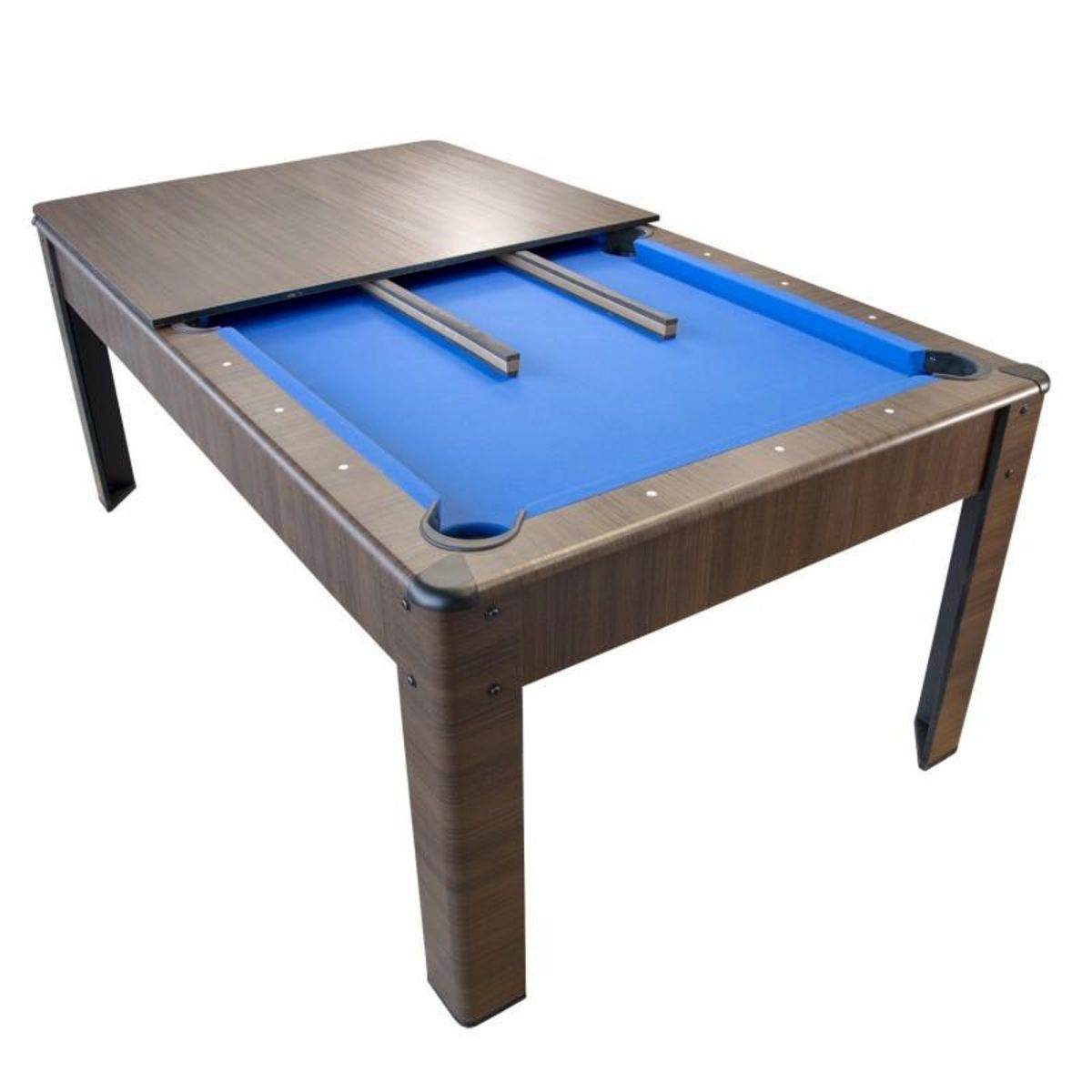 PLAY4FUN Billard Américain AMBIANCE 7Ft - 226,5 x 126,5 x 80 cm avec accessoires et plateau dînatoire - Couleur Chêne