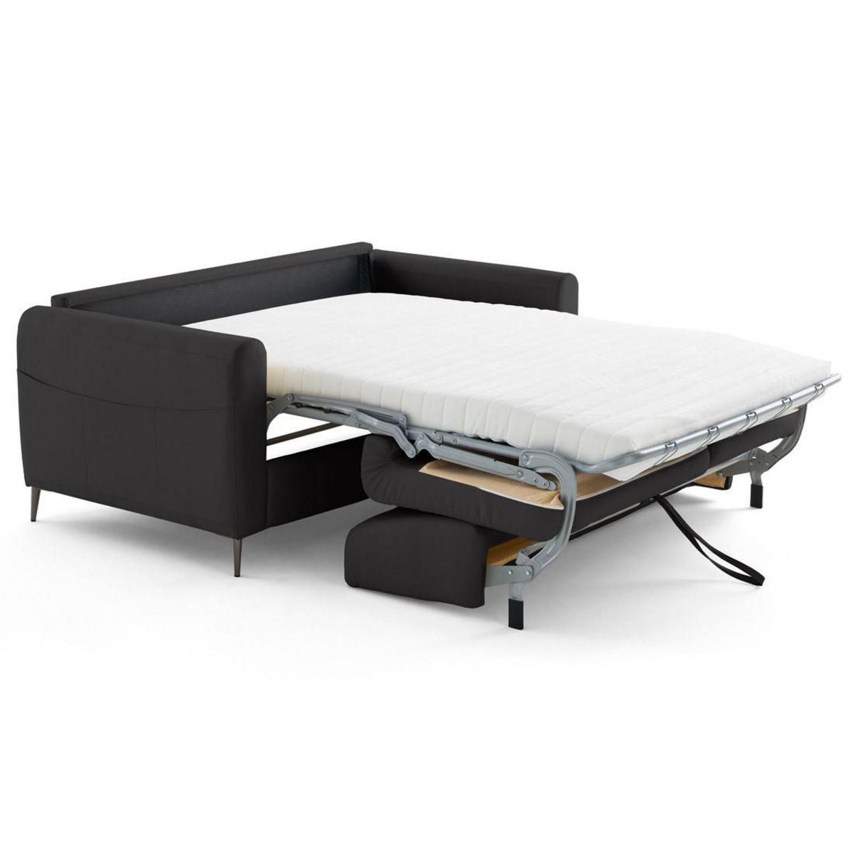LISA DESIGN Owen - canapé 3 places convertible express couchage quotidien 140 cm matelas 12 cm en simili