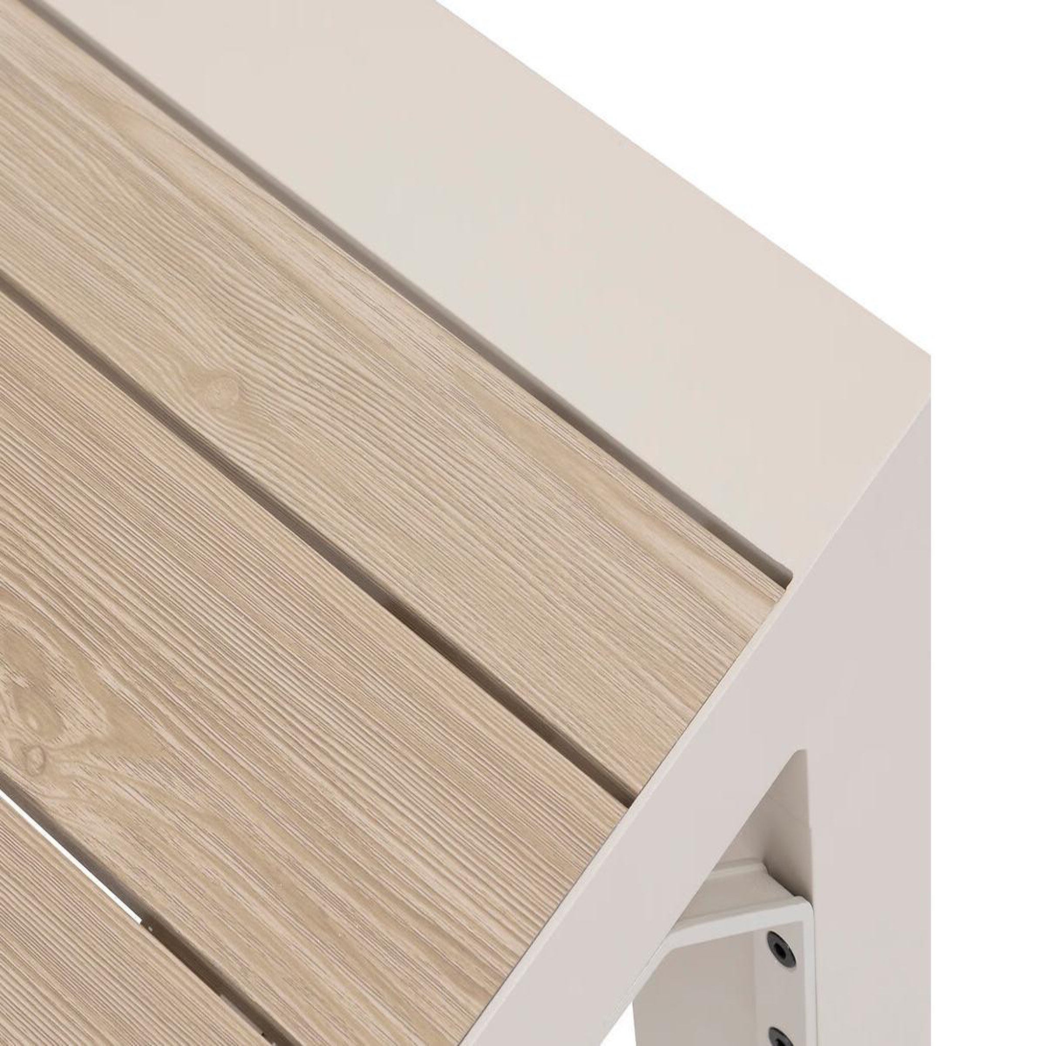 Voir la diapositive 5 : HESPERIDE Table de jardin carrée extensible alu evasion 8/10 places beige lin - hespéride
