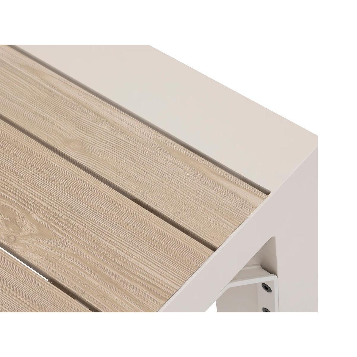 HESPERIDE Table de jardin carrée extensible alu Evasion 8/10 places Beige lin - Hespéride