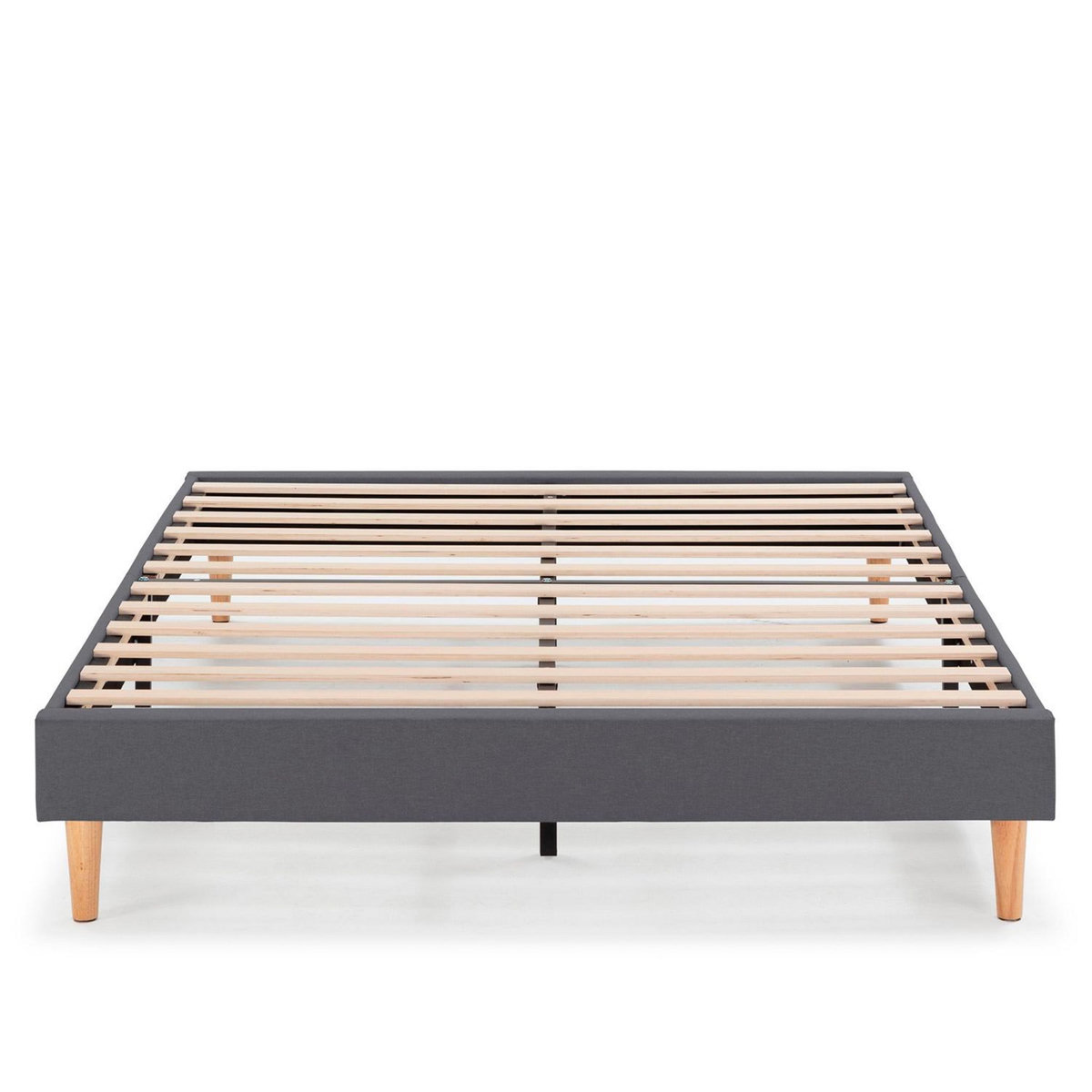 VS VENTA-STOCK Sommier tapissier Aura + tête de lit 160x200 cm Gris Foncé, hauteur 30 cm