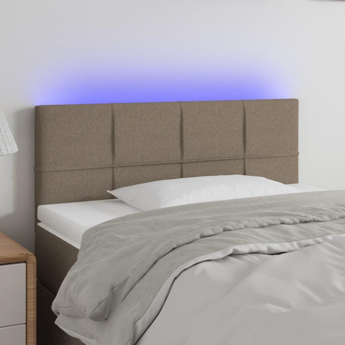 VIDAXL Tete de lit a LED Taupe 90x5x78/88 cm Tissu